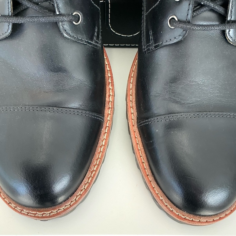 Cole Haan Judson Cap Toe Black and Gray Leather Lace Tie Men’s sz 9 - Picture 6 of 12